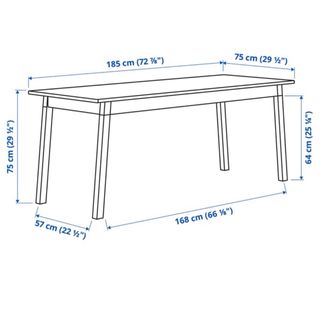 Mesa de comedor rectangular de madera