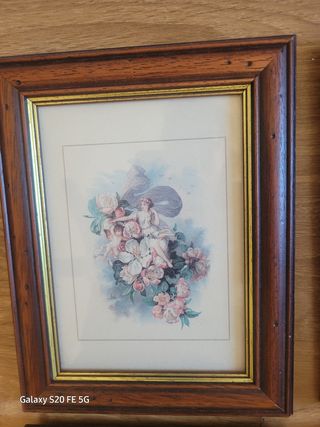 Cuadros ( 4 cuadros) Marco Madera y Dorado.