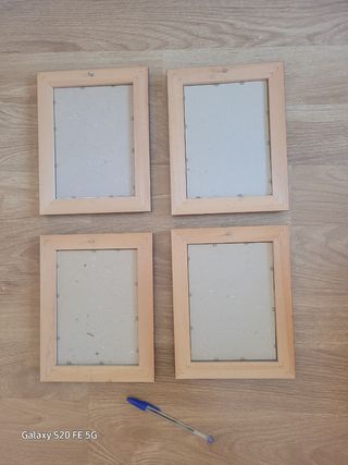 Cuadros ( 4 cuadros) Marco Madera y Dorado.