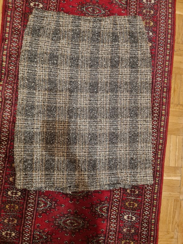 Falda Valentino Cuadros Beige/Gris