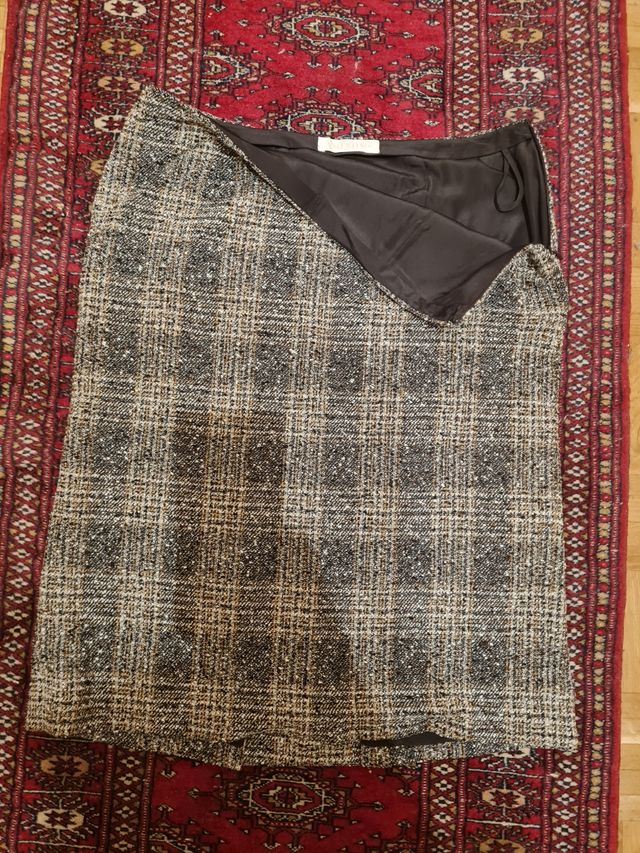 Falda Valentino Cuadros Beige/Gris