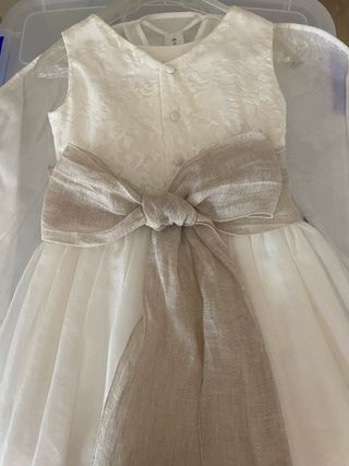 Vestido de Comunión Blanco Encaje y Flores