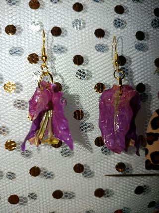 Pendientes hechos a mano pez azul y rojo