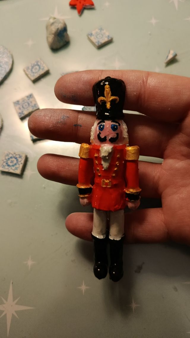 Pendientes hechos a mano pez azul y rojo