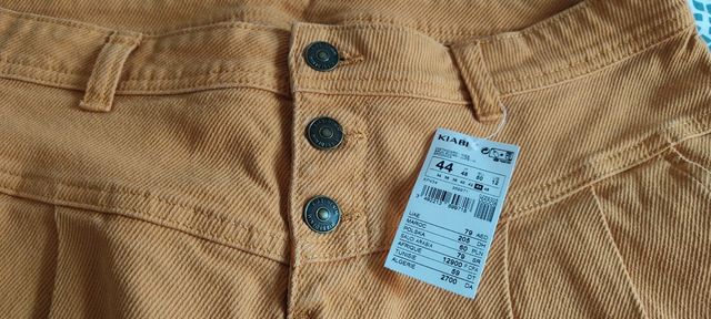 Falda vaquera mostaza Kiabi talla 44