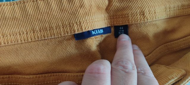Falda vaquera mostaza Kiabi talla 44