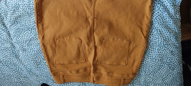 Falda vaquera mostaza Kiabi talla 44