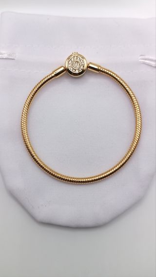 Pulsera Acero Dorado y Circonitas.