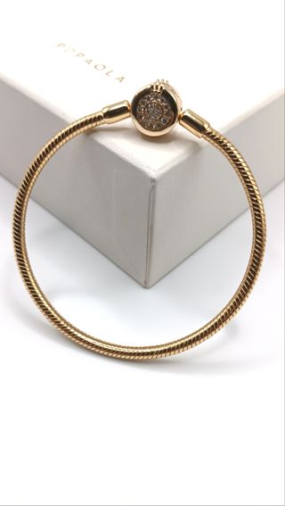 Pulsera Acero Dorado y Circonitas.