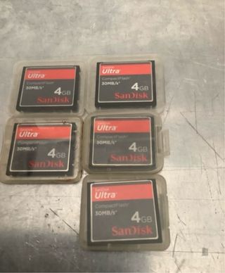 5 Tarjetas SanDisk Ultra CompactFlash 4GB
