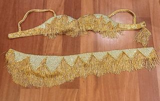 Conjunto Danza Vientre Dorado y Plateado