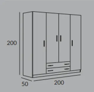 Armario 4 puertas blanco