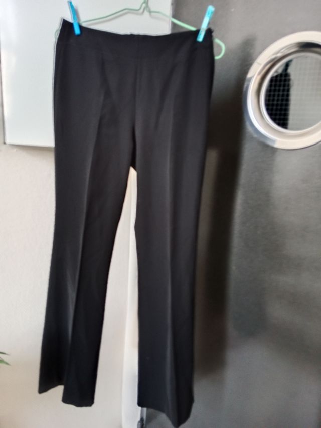 Pantalón recto Zara Woman negro