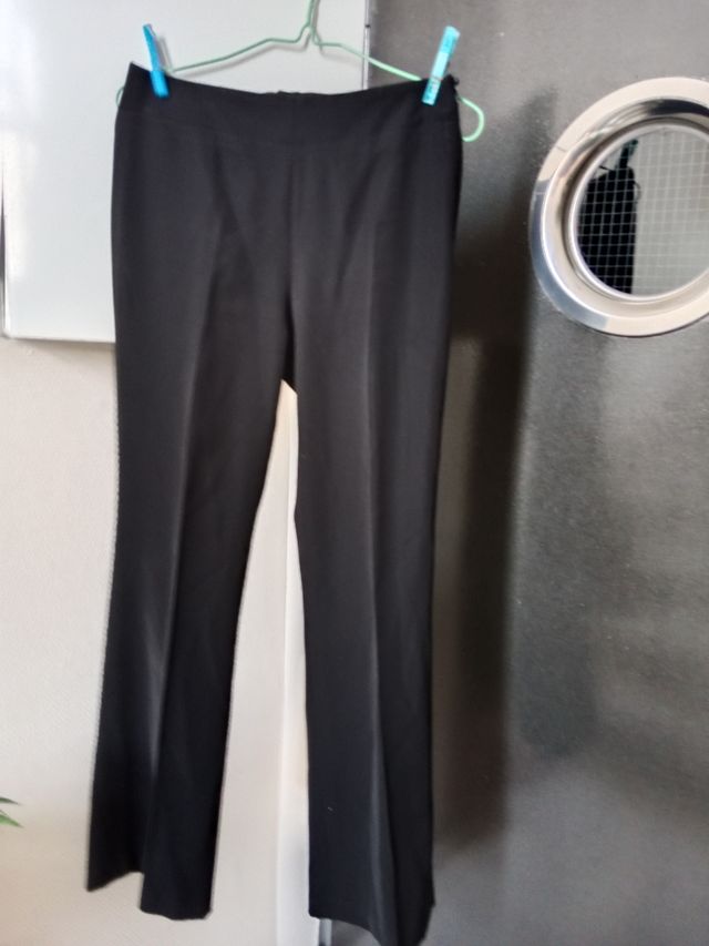 Pantalón recto Zara Woman negro