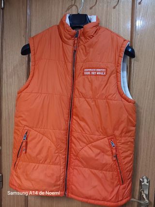 Chaleco acolchado vintage naranja hombre