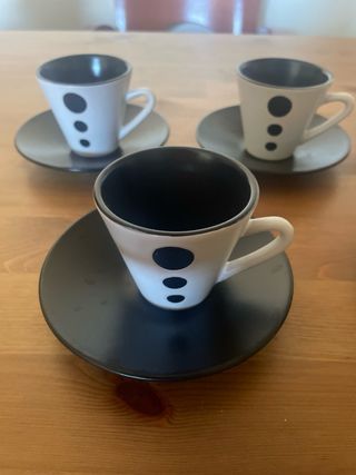 Juego 5 Tazas Café Porcelana