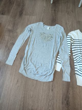 Lote 2 Camisetas Maternidad H&M Talla M