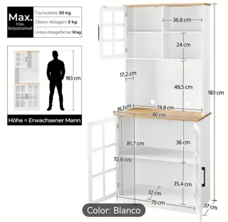 Alacena Cocina Blanca y madera. Producto nuevo.