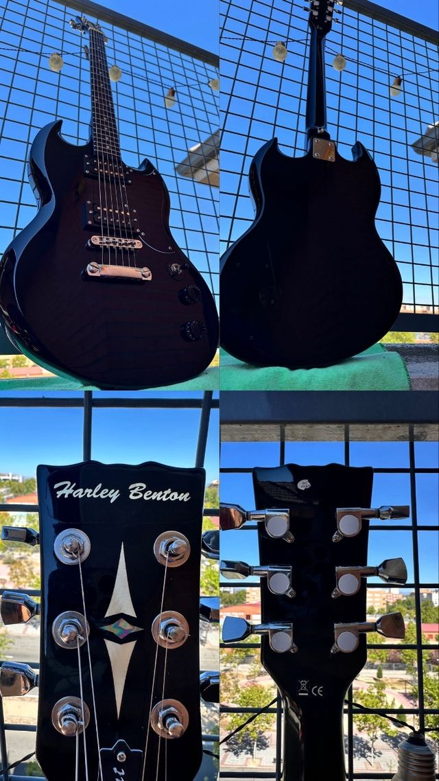 Guitarra Harley Benton DC-200 BK Negra
