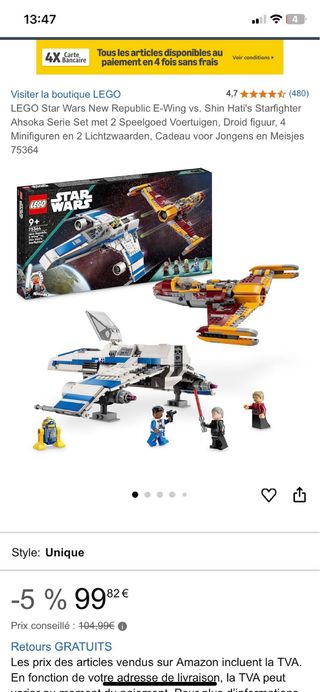 LEGO Star Wars Ala-E Nueva República 75364