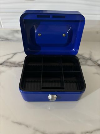 Caja de seguridad azul metálica