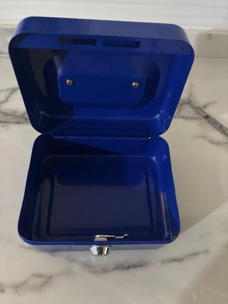 Caja de seguridad azul metálica