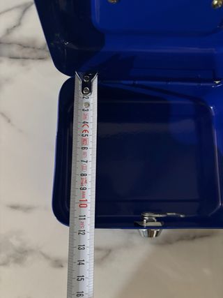 Caja de seguridad azul metálica