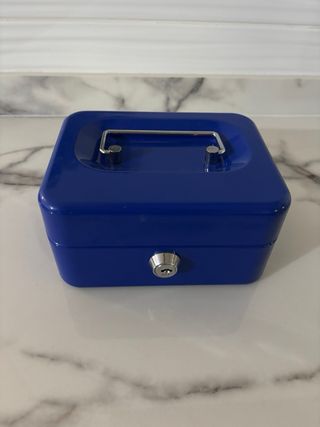 Caja de seguridad azul metálica