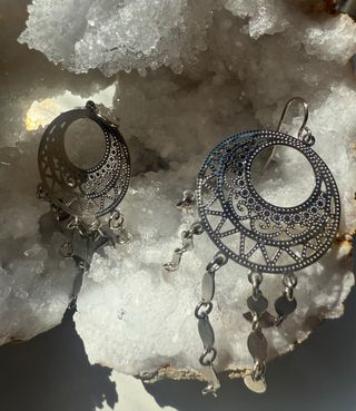 Pendientes hippies plateados