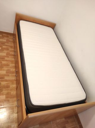 Cama individual con cajones