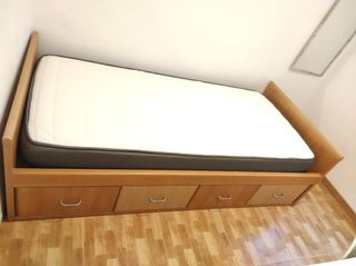 Cama individual con cajones