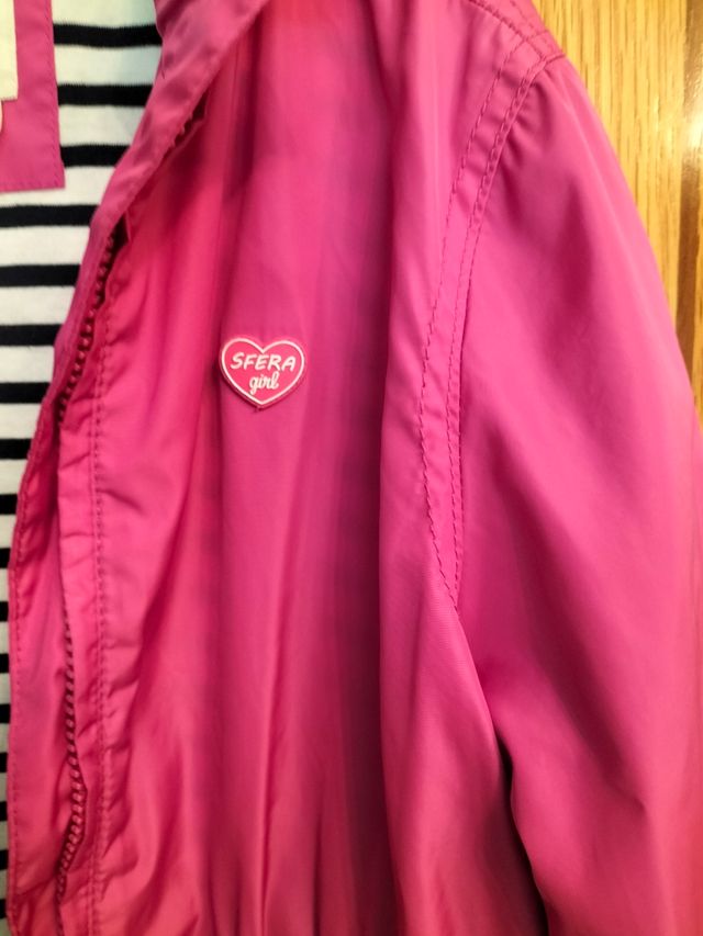 Chubasquero rosa fino niña talla 11 años