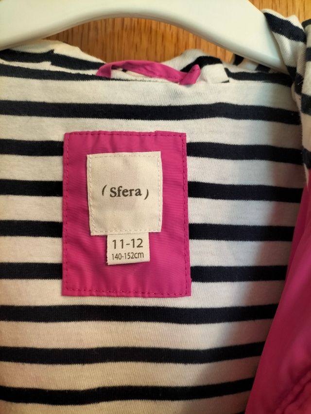 Chubasquero rosa fino niña talla 11 años