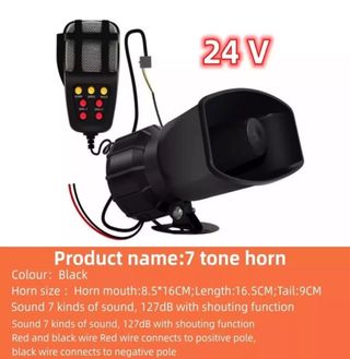 Sirena Clacson Auto 7 Toni 130db Allarme 12v