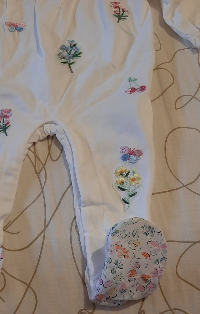 Tutina neonata Original Marines con fiori