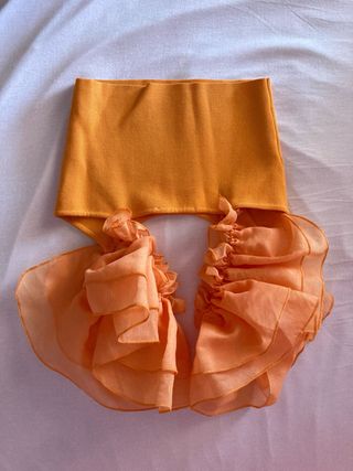 Top Zara Naranja con Volantes