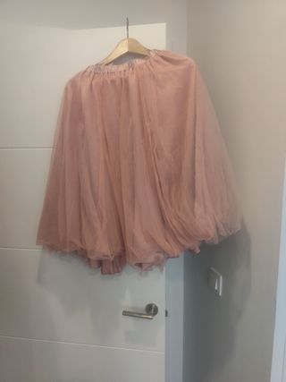 Falda rosa tul talla única