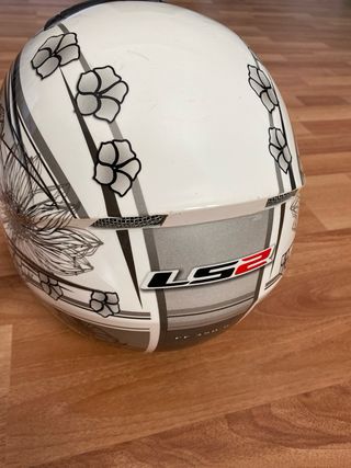 Casco Moto LS2 Blanco Flores