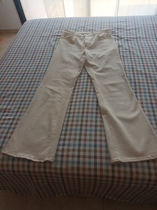 Vaqueros bootcut mujer talla 44 beige