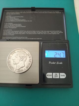 5 Pesetas Alfonso XIII 1885