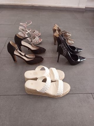 Lote 5 pares zapatos mujer talla 38
