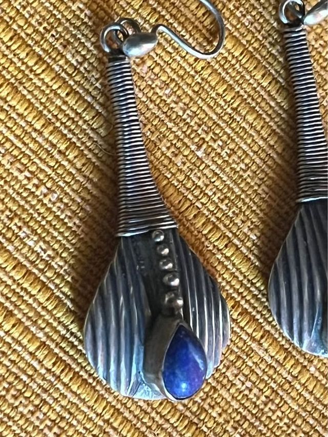 Orecchini pendenti argento con lapislazzuli