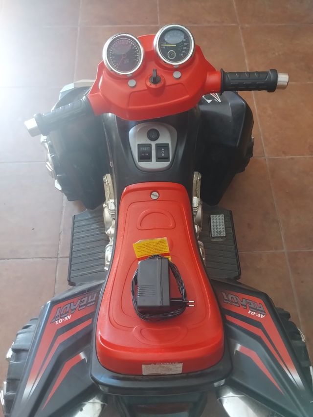 Quad 12V Negro Rojo Doble Velocidad