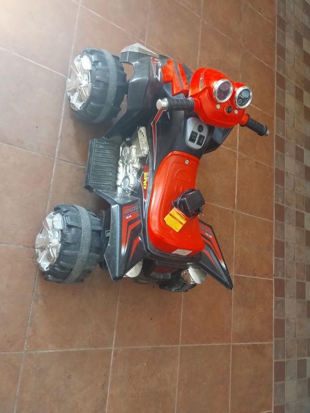 Quad 12V Negro Rojo Doble Velocidad