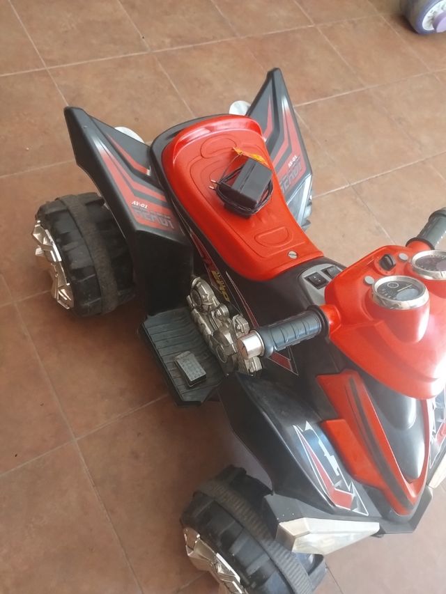 Quad 12V Negro Rojo Doble Velocidad