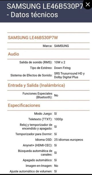 Televisor Samsung 46 pulgadas LCD
