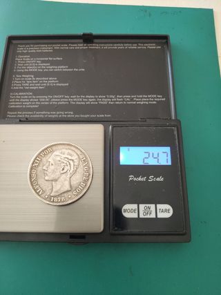 5 Pesetas Alfonso XII 1878