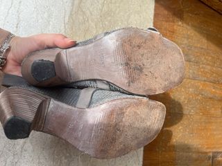 Sandalo donna grigio aperto