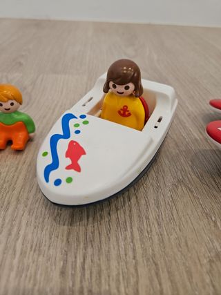 Set Playmobil 1.2.3 Vacaciones Avión Barco Pez