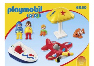 Set Playmobil 1.2.3 Vacaciones Avión Barco Pez